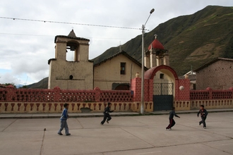 Boys Playing Soccer in Ocros