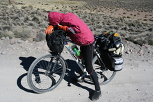 Dasa suffering on bicycle