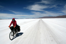 Cycling on Salar de Coipasa