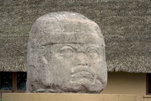 giant Olmec head in La Venta