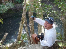 Kybi at the cenote