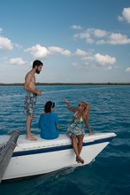 Dasa, Jose Luis and Julieta on Laguna Bacalar