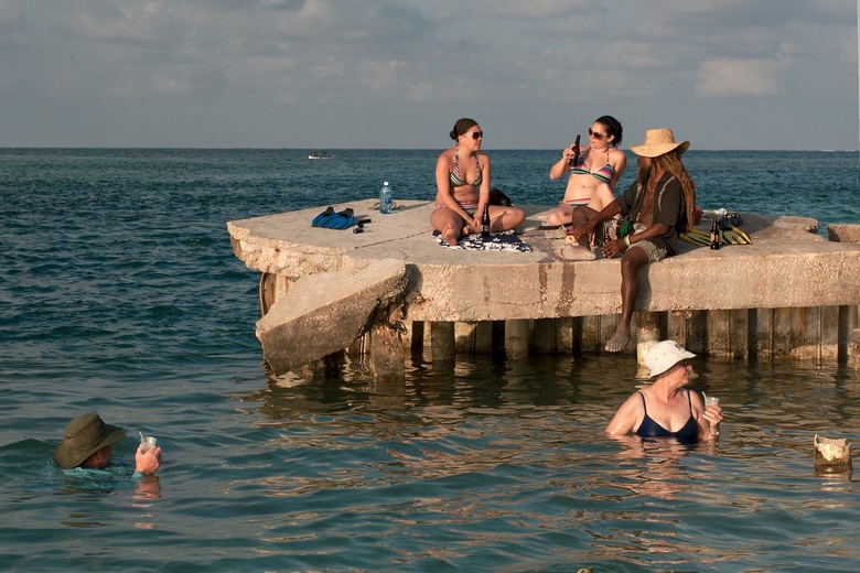 broken bridge after hurricane on Caye Caulker