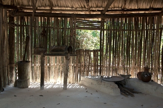 ancient Maya house in Belize botanic garden