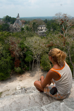 Dasa looking at Tikal from Temple V