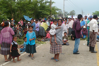 A strike blocking the road