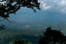 View to Lago Coateque from the National park Cerro Verde, Salvador
