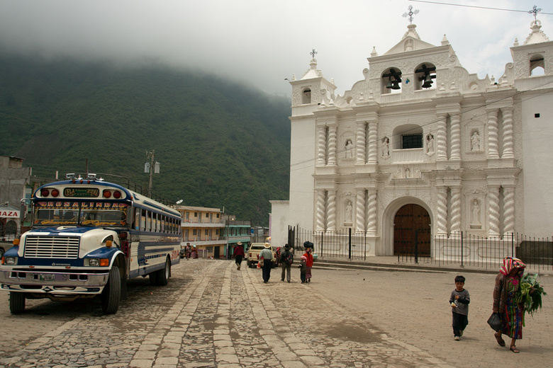 Church on the main square in Zunil