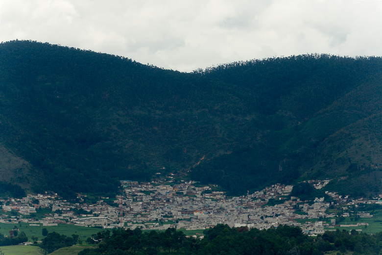 Small village hidden in the mountains