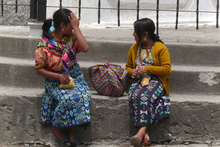 Girls chatting in Zunil