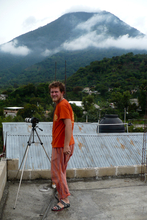 View to the Volcan San Pedro from the roof of Hotel Peneleu