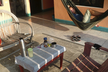Our Therasse in Hotel Peneleu with view to the lake and to the volcanoes