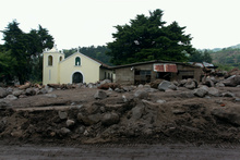 Destroyed village  after the tropical storm Agatha