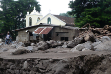 Destroyed village  after the tropical storm Agatha