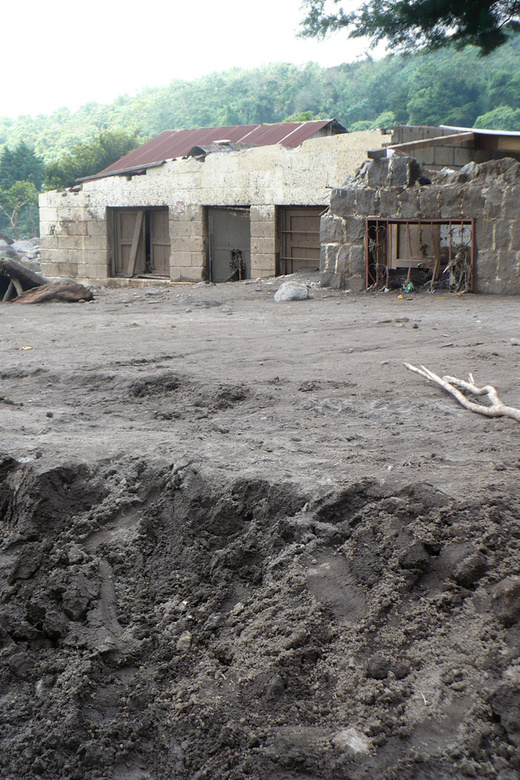 Destroyed village  after the tropical storm Agatha