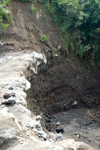 Collapse of the road after the tropical storm Agatha