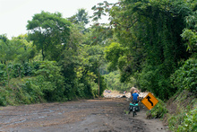 The road after the tropical storm Agatha