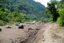 The road after the tropical storm Agatha