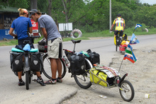 Discussing the logistics on the road