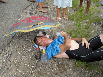 Martin after car accident