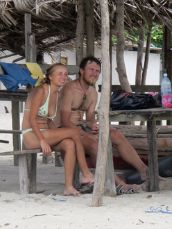 Kybi and Dasa on the beach in Tornabe