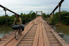 Crossing a bridge in RAAN, close to Puerto Cabezas