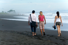 MaFe, Jorge and Dasa on Playa Hermosa, Costa Rica