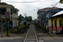 New railway in the middle of San Jose,  Costa Rica
