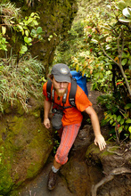 Kybi climbing to the crater of Volcan Rincon de la Vieja, Costa Rica