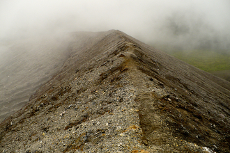 Walking on the rim of the crater, National Park Rincon de la Vieja, Costa Rica