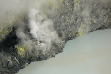 Smoking "fumarolas" inside the crater, Volcan Rincon de la Vieja, Costa Rica