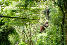 Dasa on the canopy in the jungle, Volcan Arenal, Costa Rica