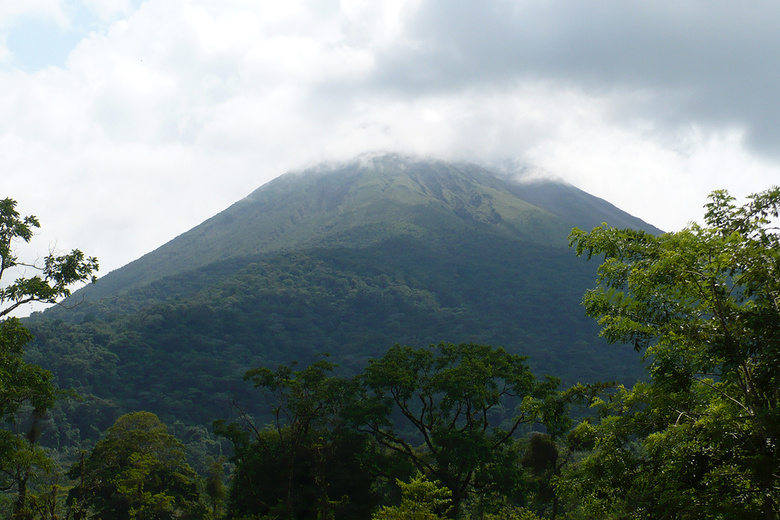 Volcan Arenal in clouds, Costa Rica